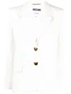 Moschino Heart-shaped Buttons Blazer In Weiss