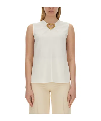 MOSCHINO HEART-SHAPED DECAL BLOUSE