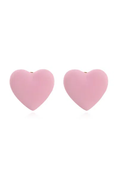 Moschino Heart-shaped Earrings In Pink