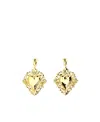 Moschino Intricate Baroque Heart Earrings In Yellow