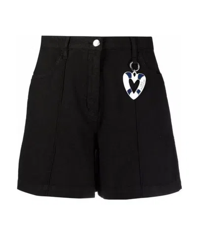 Moschino Heart-shaped Key Chain A Shorts In Black