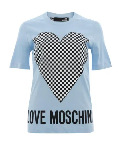 Moschino Heart-shaped Logo T-shirt In Blue