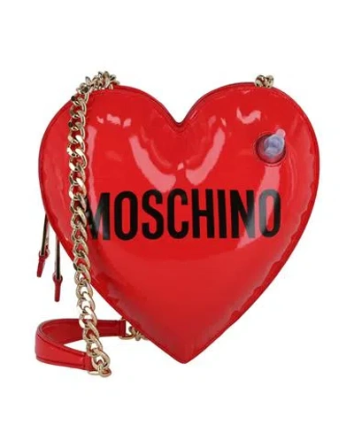 Moschino Heart Shaped Shoulder Bag Woman Cross-body Bag Red Size - Polyurethane, Polyester