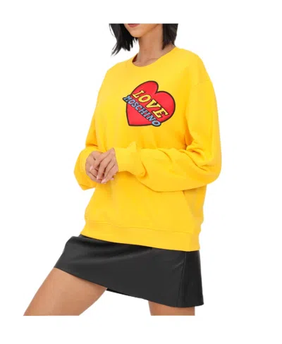 Moschino Heart-shaped Upholstered Sweater In Yellow
