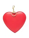 Moschino Heart Sheepskin Keyring In Red