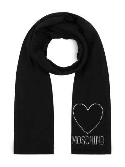 Moschino Schal Mit Herznieten In Black