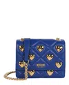 MOSCHINO HEART STUDS QUILTED CROSSBODY BAG