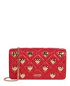 MOSCHINO HEART STUDS QUILTED SHOULDER BAG