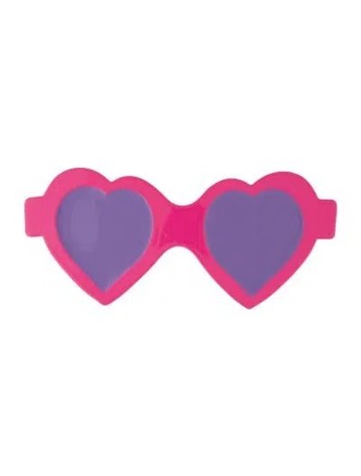 Pre-owned Moschino Heart Sunglasses-shaped Hair Clip In Pink/purple