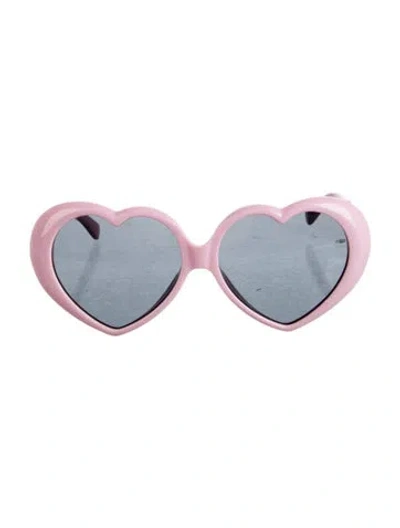 Pre-owned Moschino Heart Tinted Sunglasses In Pink