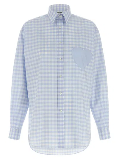 Moschino Heart Vichy Shirt In Blue
