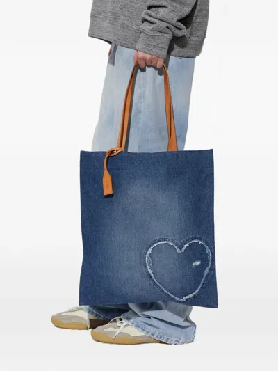 Moschino Heart-appliqué Tote Bag In Blue