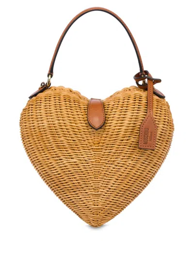 Moschino Heartbeat Tote Bag In Brown