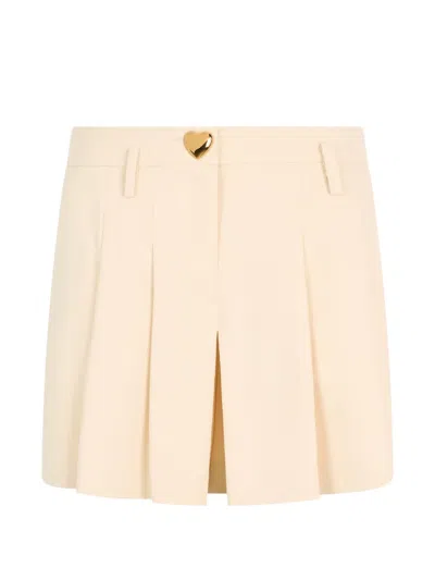 Moschino Heart-button Pleated-design Shorts In Neutral