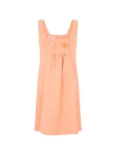Moschino Heart-button Sleeveless Mini Dress In Pink