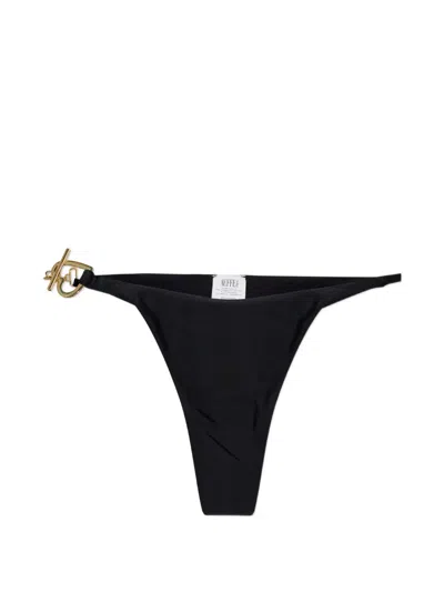 Moschino Heart-charm Bikini Bottoms In Black