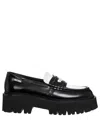 Moschino Colour-block Leather Platform Loafers In Black