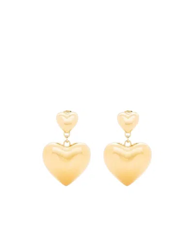 Moschino Heart-motif Drop Earring In Gold