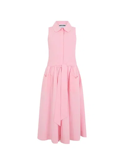 Moschino Heart-pocket Sleeveless Midi Dress In Multi
