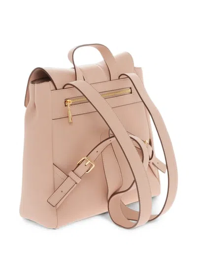Moschino Heart-shaped Buckle Backpack In Neutral