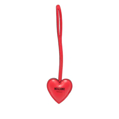 Moschino Heart-shaped Keyring In Red