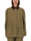 Moschino Corduroy-collar Utility Jacket In Green