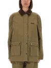 Moschino Corduroy Collar Jacket Elbow Patches In Green