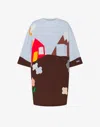 Moschino Archival Print Oversized T-shirt Dress In Multi
