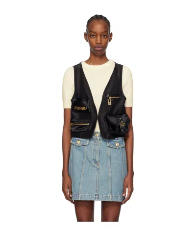 Moschino Heavy V-collar Vest In Multicolor