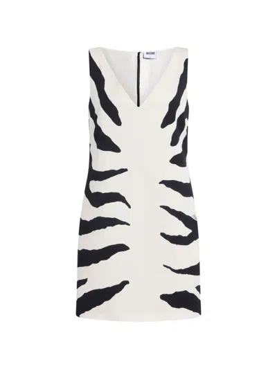 Moschino Heavyweight Printed Cotton Dress In White
