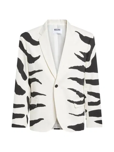 Moschino Heavyweight Printed Cotton Jacket In Multi
