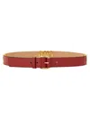 Moschino Adjustable Gold-tone Buckle Belt In Red