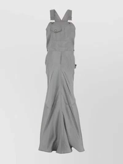 Moschino Hem Flare Straps Pocket Buttons In Gray