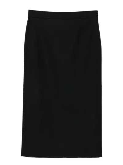 Moschino Hem Lined Straight Skirt In Black