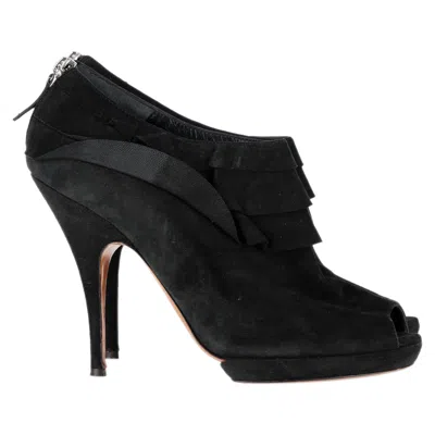 Moschino High Heel Boots In Black Suede