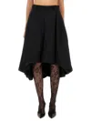 Moschino High-waisted Midi Flared Skirt With Belt Loops In Black