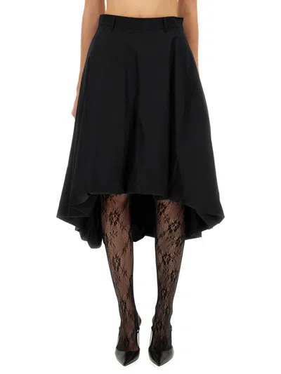 MOSCHINO HIGH-LOW COTTON POPLIN SKIRT