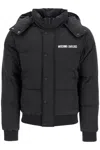 Moschino Men's High-neck Down Jacket With Hood In Black