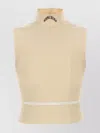 Moschino High Neck Sleeveless Cotton Top In Neutral