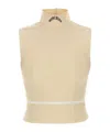 Moschino High Neck Sleeveless Cotton Top In White