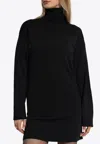 Moschino High-neck Wool Mini Dress In Black