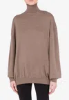 Moschino Wide-sleeves Virgin Wool Jumper In Beige