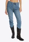 Moschino High-rise Logo-patch Jeans In Blue