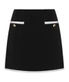 Moschino Heart-button Crepe Skirt With Grosgrain Detail In Black