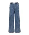 Moschino Wide-leg Denim Trousers With High Waist In Blue