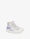 Moschino High-top Canvas Trainers With Print In White