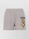 Moschino High Waist Cotton Shorts With Teddy Bear Print