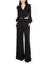 Moschino Women's High-waist Wide-leg Trousers In Black