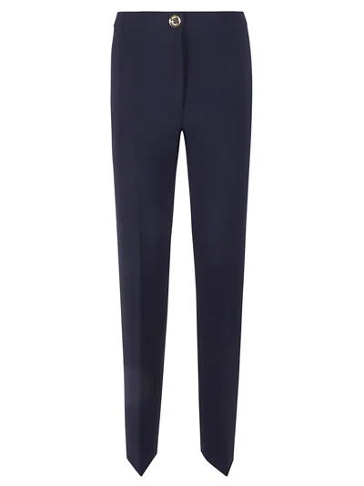Moschino High-waist Plain Slim Trousers In Blue