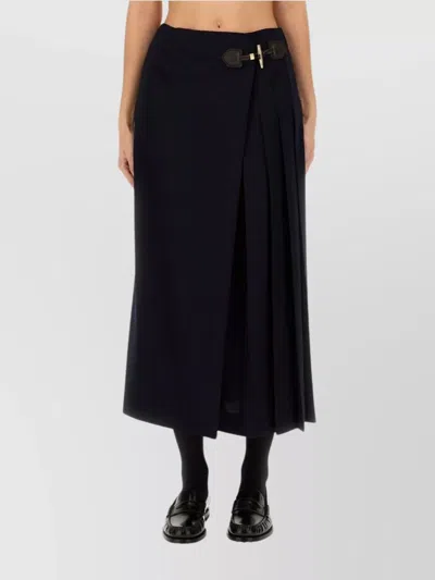 MOSCHINO HIGH WAIST PLEATED MIDI SKIRT TOGGLE